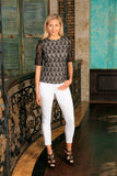 Black Lace Elbow 3/4 Sleeve Dressy Evening Party Mommy and Me Top