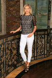 Black Lace Elbow 3/4 Sleeve Dressy Evening Party Mommy and Me Top