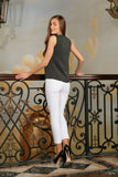 Black Gray Sleeveless Dressy Party Trendy Evening Classy Top - Women - Pineapple Clothing