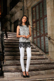 Black White Stretchy Sleeveless Trendy Dressy Top With Lace - Women - Pineapple Clothing