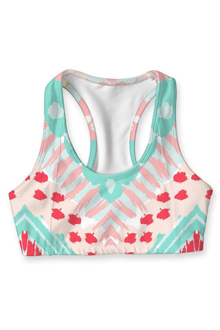 Chevron Please Stella Seamless Racerback Sport Yoga Bra - Women