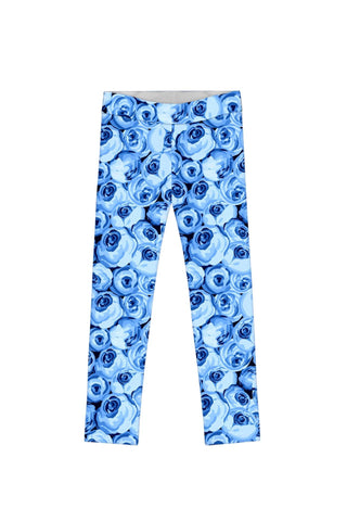 Whisper Lucy Stylish Blue Floral Graphic Print Leggings - Girls - Pineapple Clothing