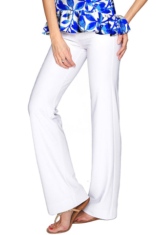 White Amelia Summer Stretch Pull-On Palazzo Pant - Women - Pineapple Clothing