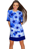 Wild Bloom Grace Blue Floral Elegant Shift Dress - Women - Pineapple Clothing