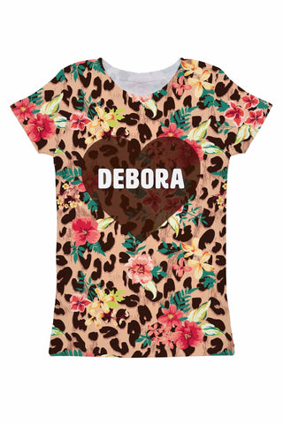Wild & Free Customized NAME Zoe Animal Print Tee - Women - Pineapple Clothing