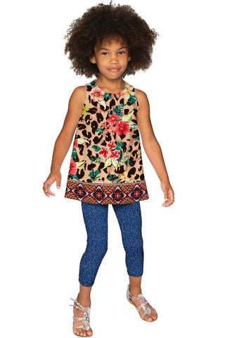 Wild & Free Emily Leopard Print Sleeveless Dressy Top - Girls - Pineapple Clothing