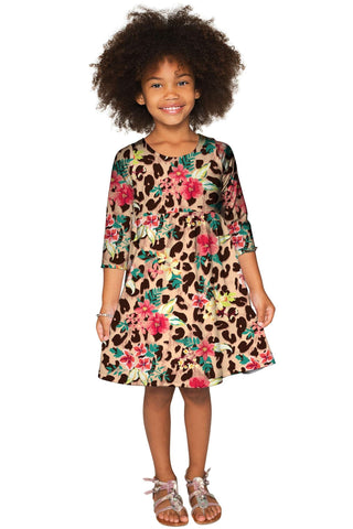 Wild & Free Gloria Empire Waist Leopard Print Dress - Girls - Pineapple Clothing
